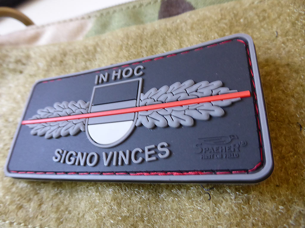 SEK-Patch - in hoc signo vinces -  Thin Red Line, special edition /  3D Rubber Patch
