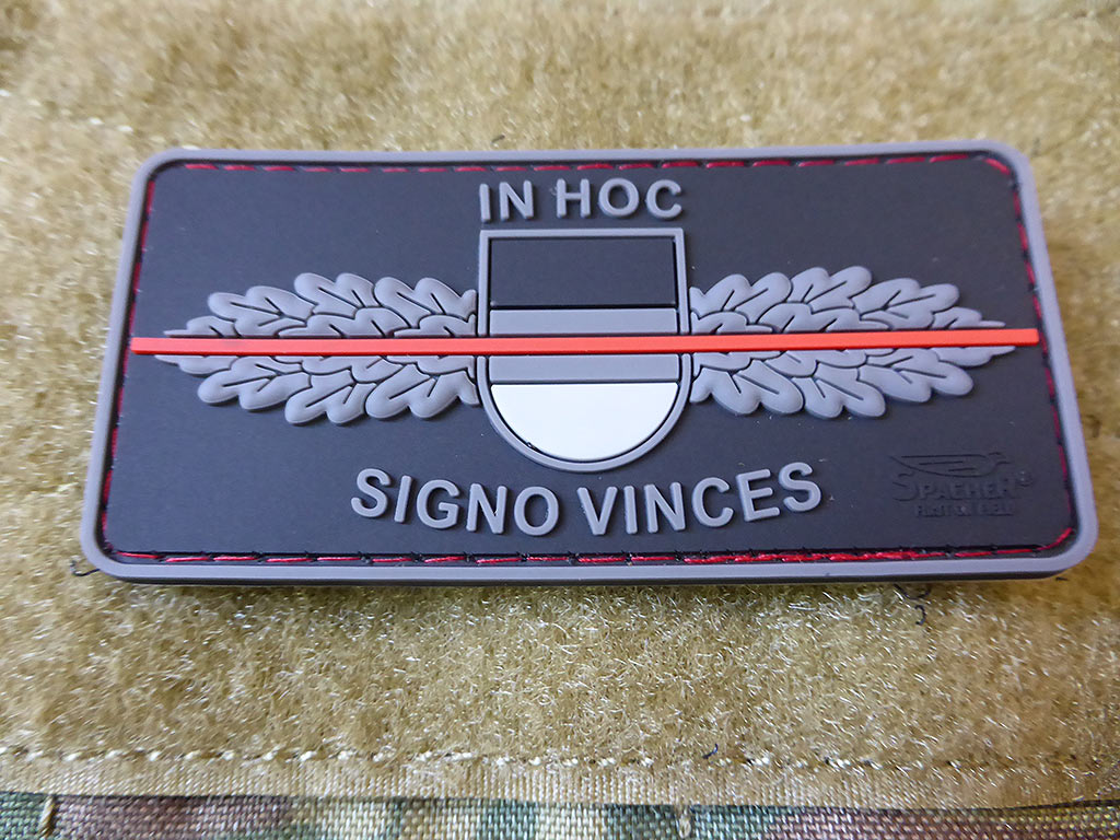 SEK-Patch - in hoc signo vinces -  Thin Red Line, special edition /  3D Rubber Patch