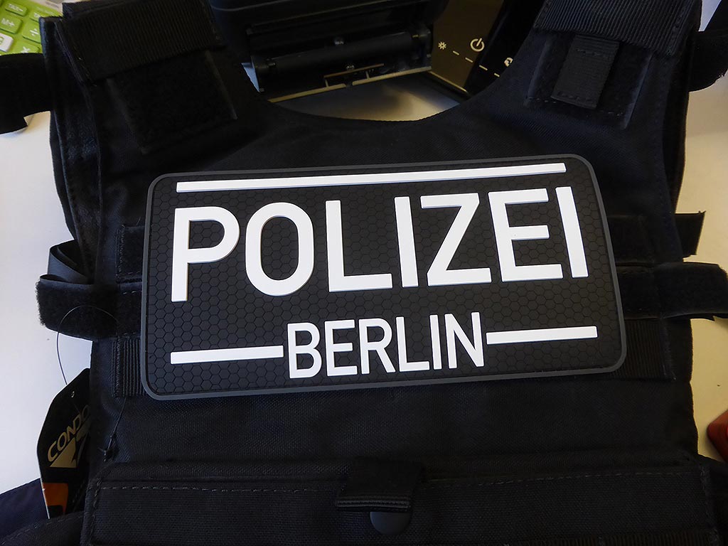 Étiquette arrière Police Berlin Patch, swat / 3D Rubber patch