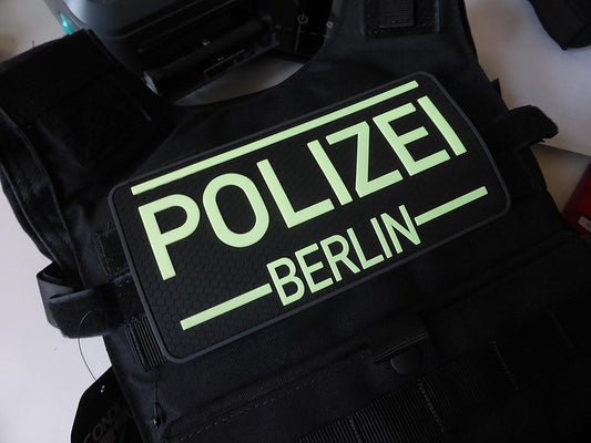 Etiquette arrière Police Berlin Patch, gid / 3D Rubber patch