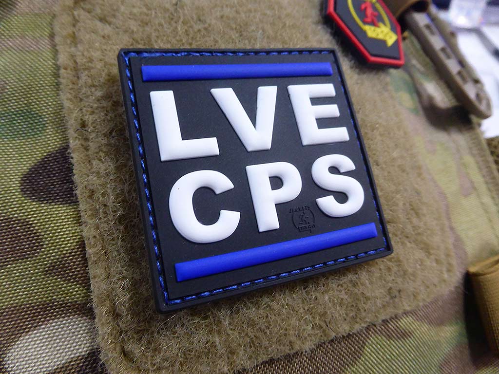 LVE CPS / LOVE COPS Patch fine ligne bleue Patch / Patch en caoutchouc 3D