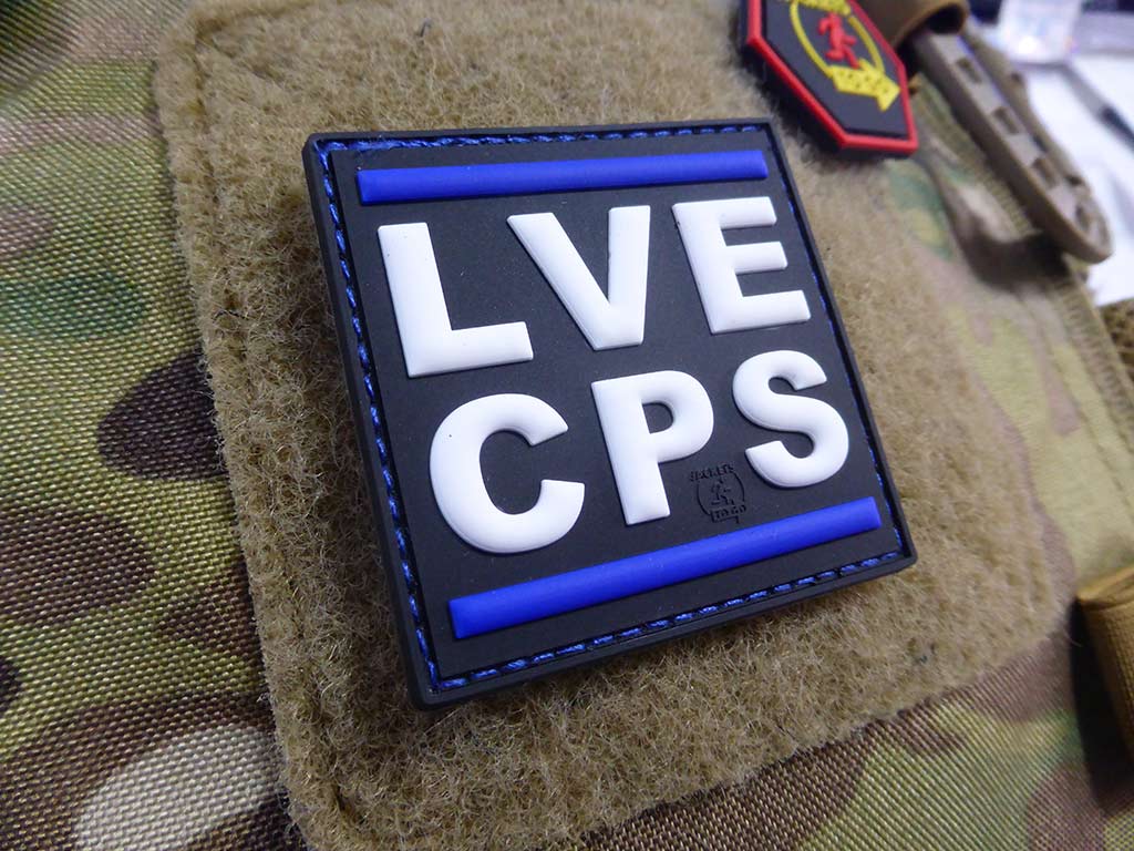 LVE CPS / LOVE COPS Patch fine ligne bleue Patch / Patch en caoutchouc 3D