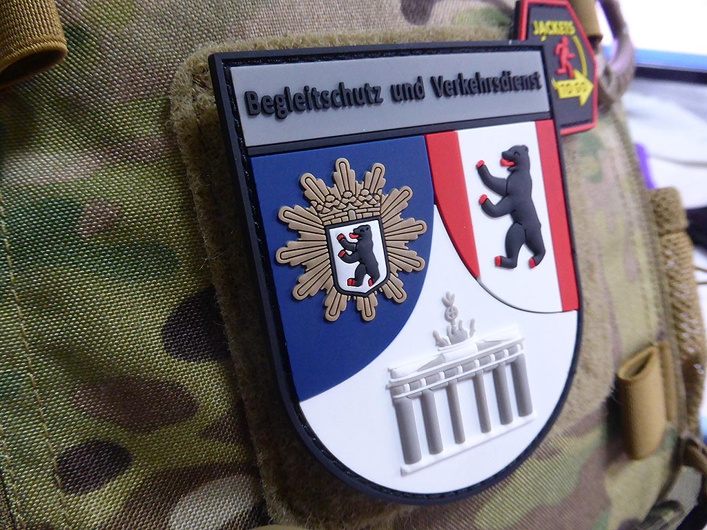 Ärmelabzeichen Begleitschutz und Verkehrsdienst, fullcolor / 3D Rubber Patch