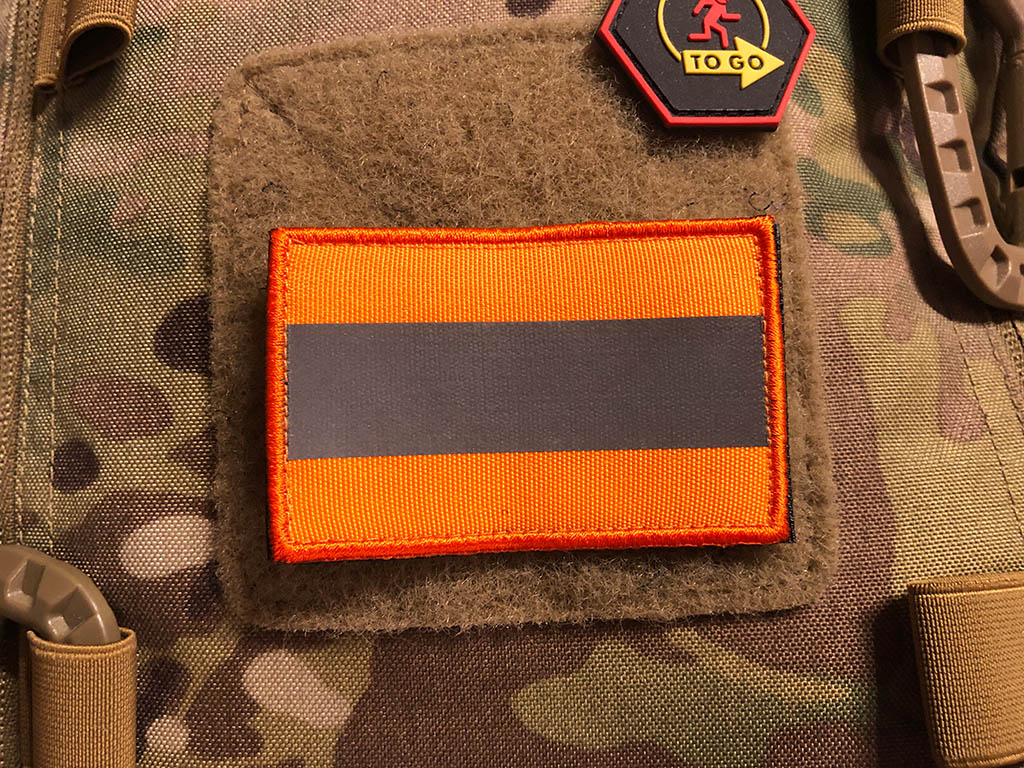 Patch réflecteur, SignalOrange 80 x 50 mm, avec support velcro