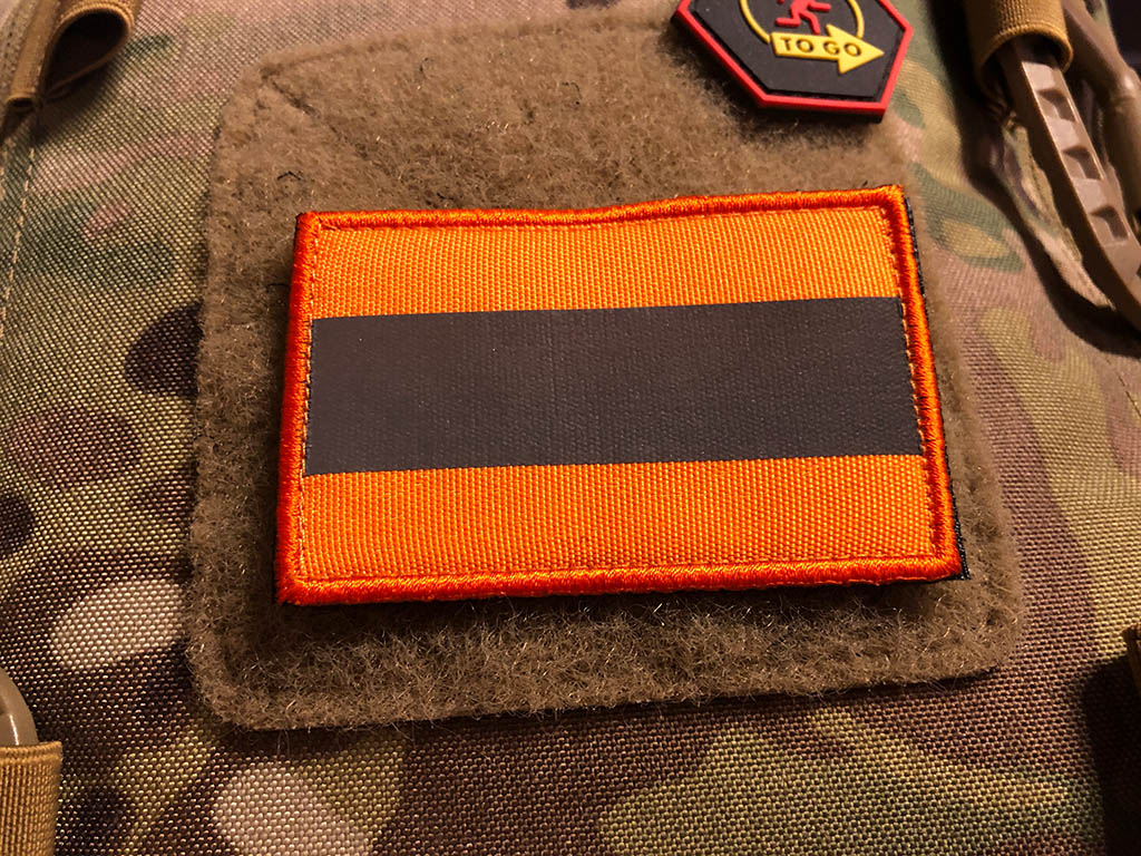 Patch réflecteur, SignalOrange 80 x 50 mm, avec support velcro