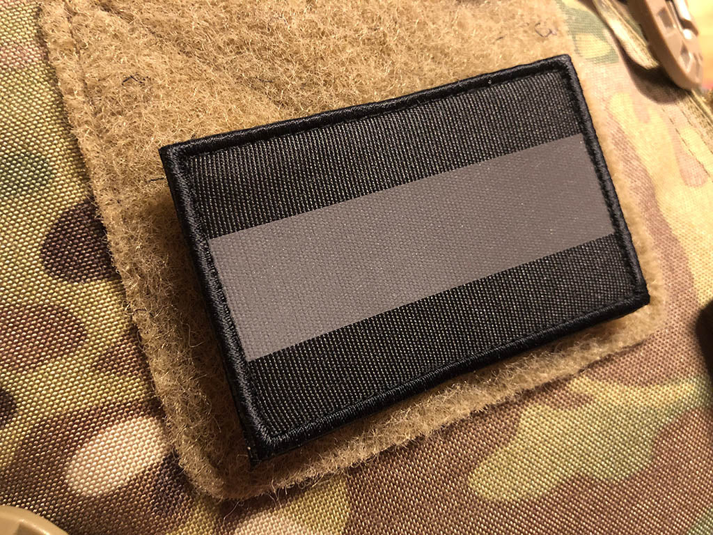 Patch réflecteur, signal noir 80 x 50 mm, avec support velcro