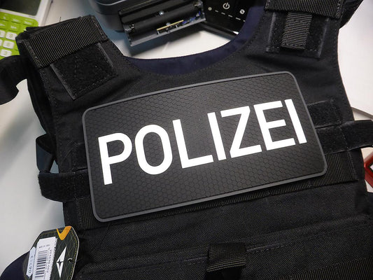 Patch de police de signe arrière, patch en caoutchouc swat / 3D