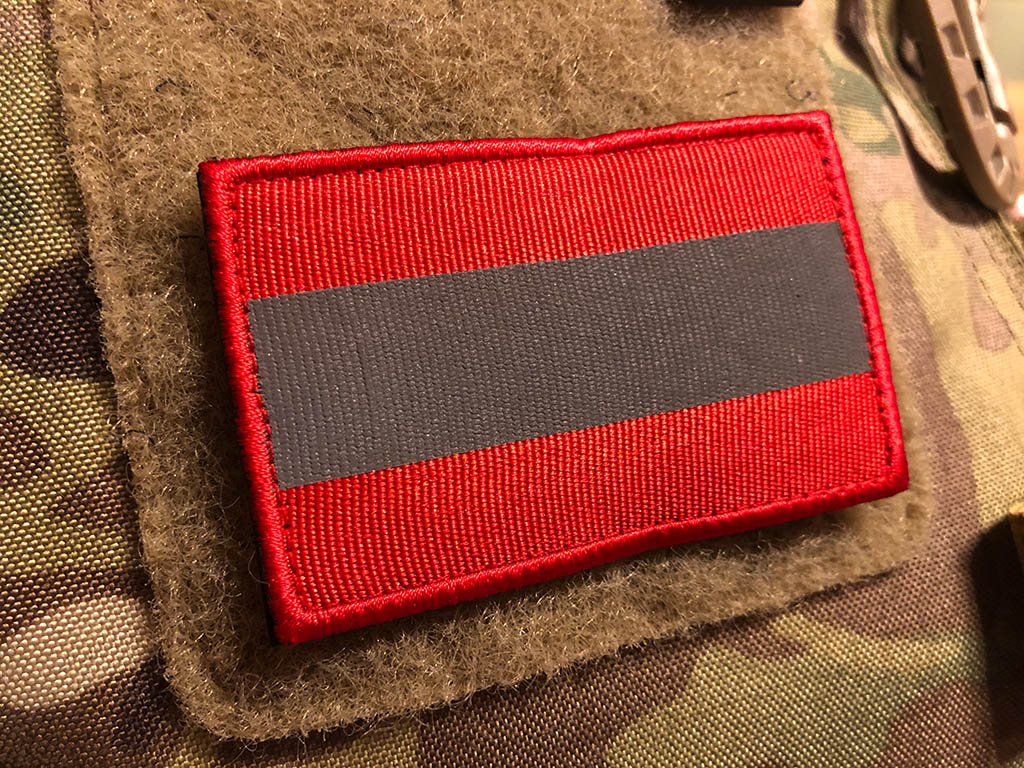 Reflektorpatch, SignalRot 80 x 50mm, mit Klettrückseite