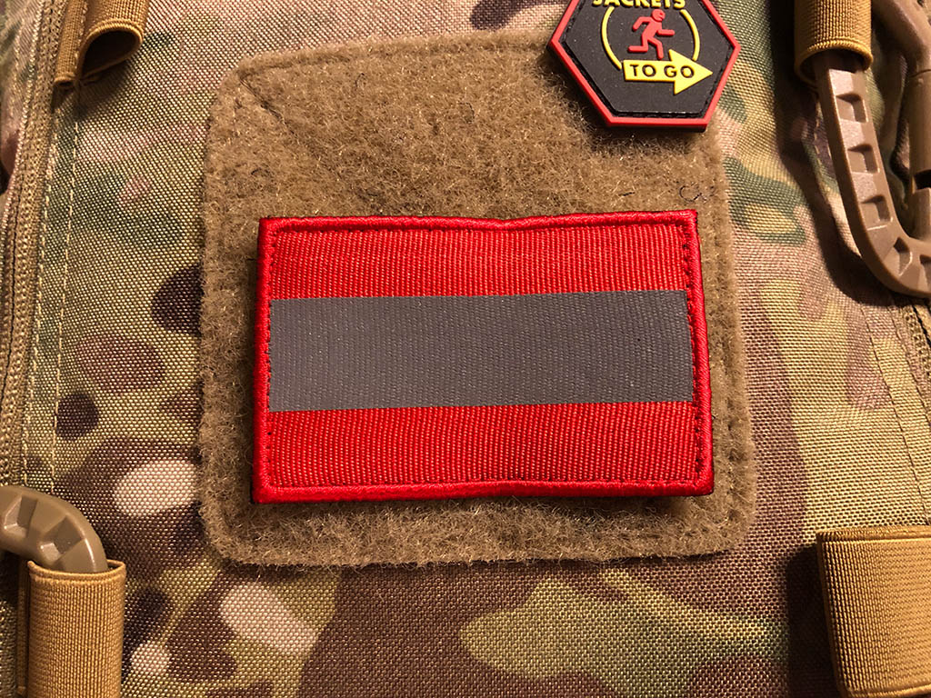 Reflektorpatch, SignalRot 80 x 50mm, mit Klettrückseite