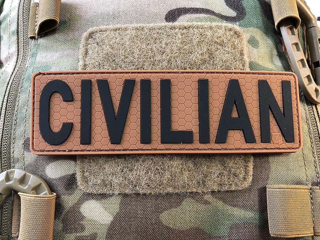 CIVILIAN Patch, coyote brown black, 3D Rubber Patch