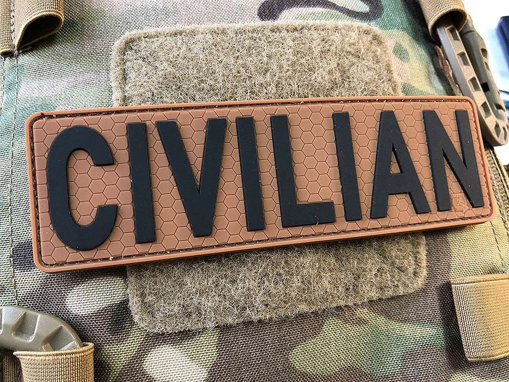 CIVILIAN Patch, coyote brown black, 3D Rubber Patch