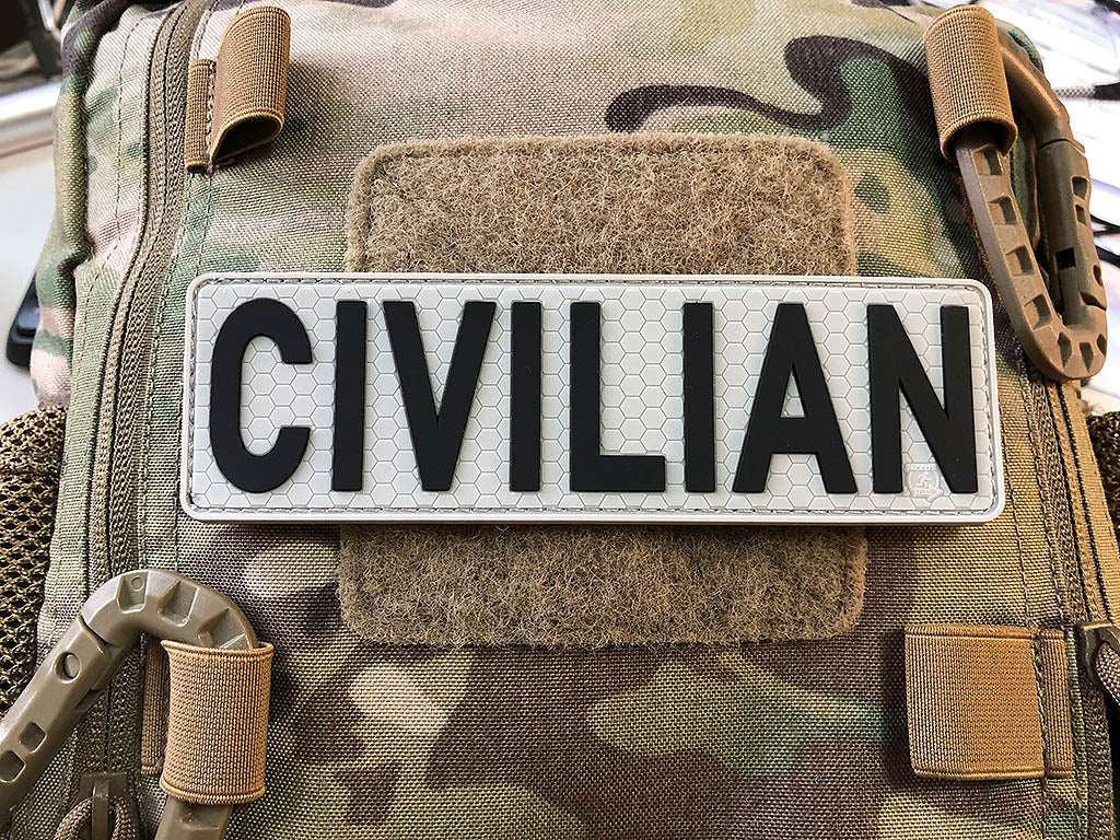 CIVILIAN Patch, lightgrey black, 3D Rubber Patch