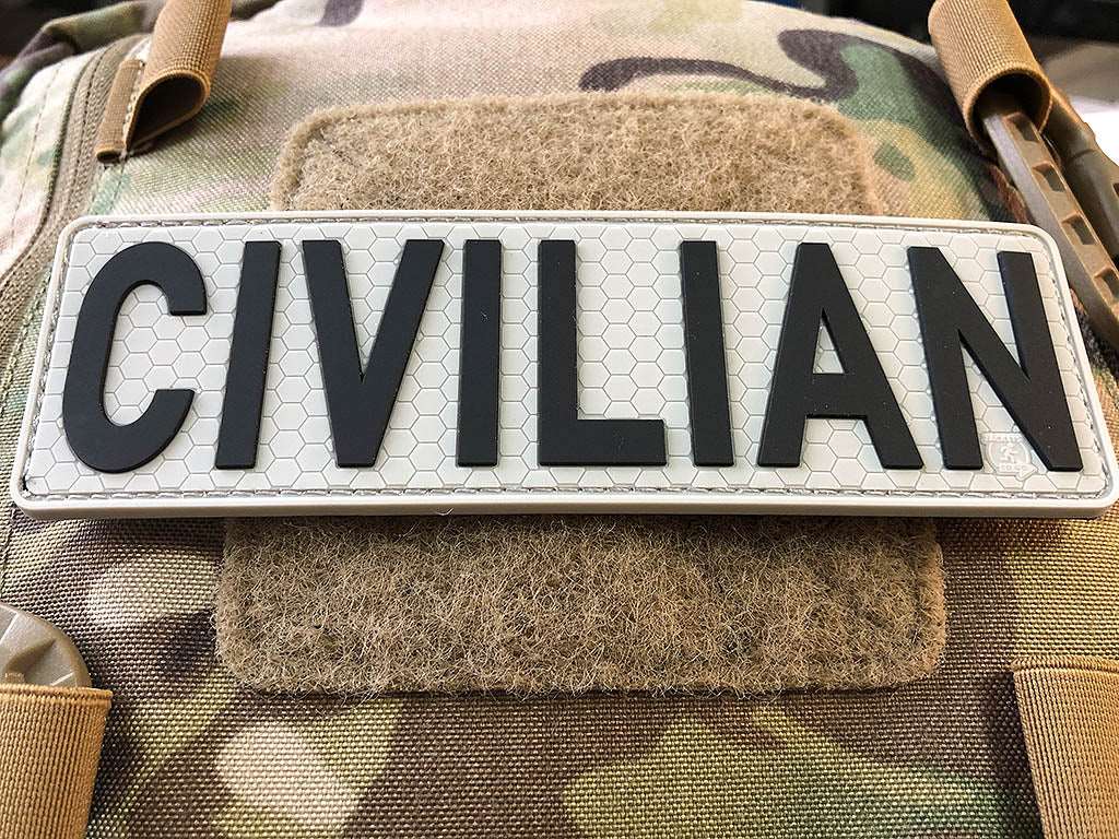 CIVILIAN Patch, lightgrey black, 3D Rubber Patch