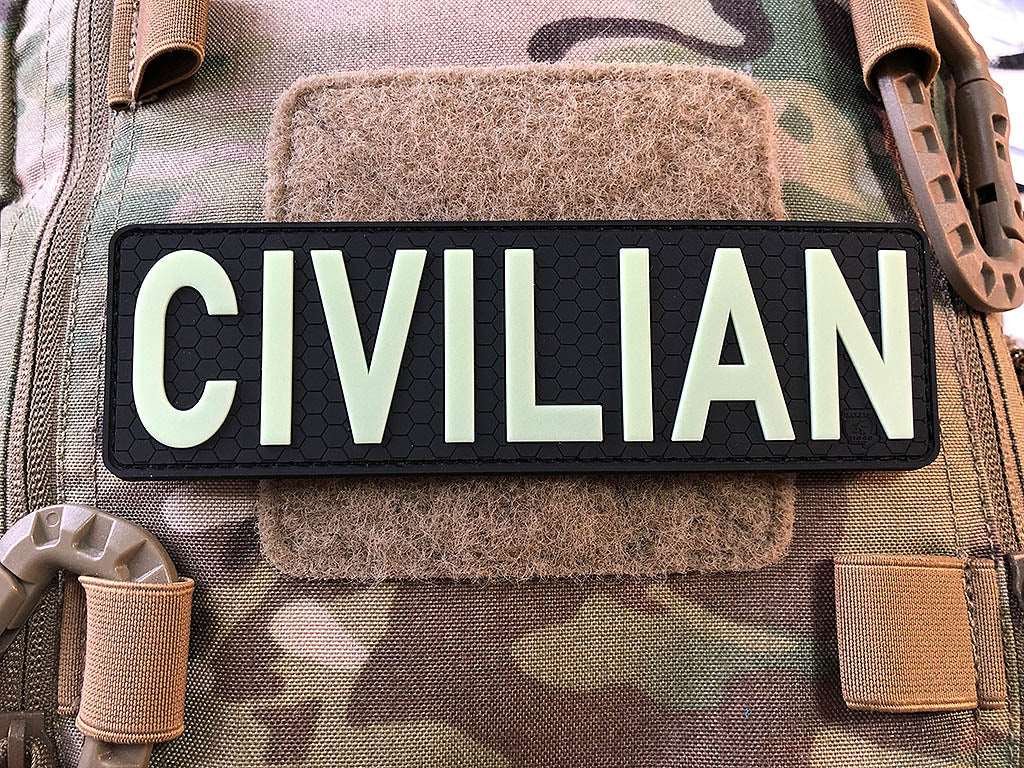CIVILIAN Patch, gid glow in the dark, 3D Rubber Patch