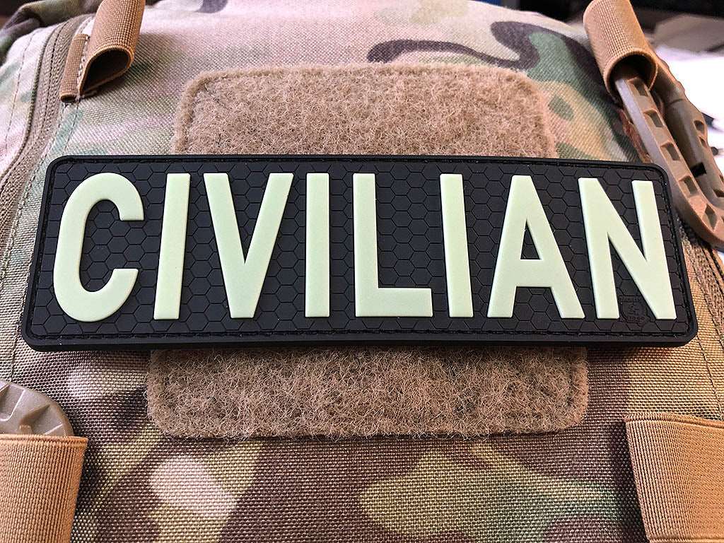 CIVILIAN Patch, gid glow in the dark, 3D Rubber Patch