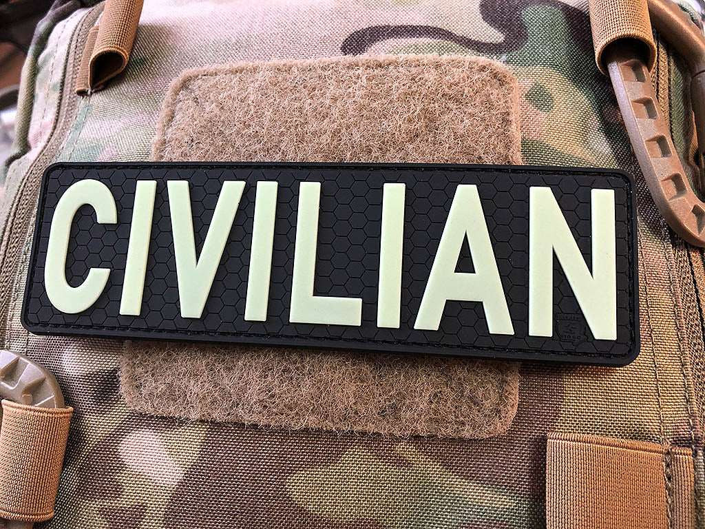 CIVILIAN Patch, gid glow in the dark, 3D Rubber Patch