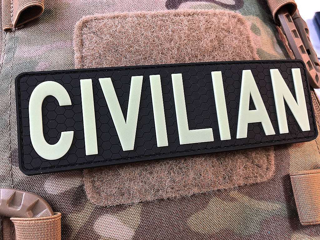 CIVILIAN Patch, gid glow in the dark, 3D Rubber Patch