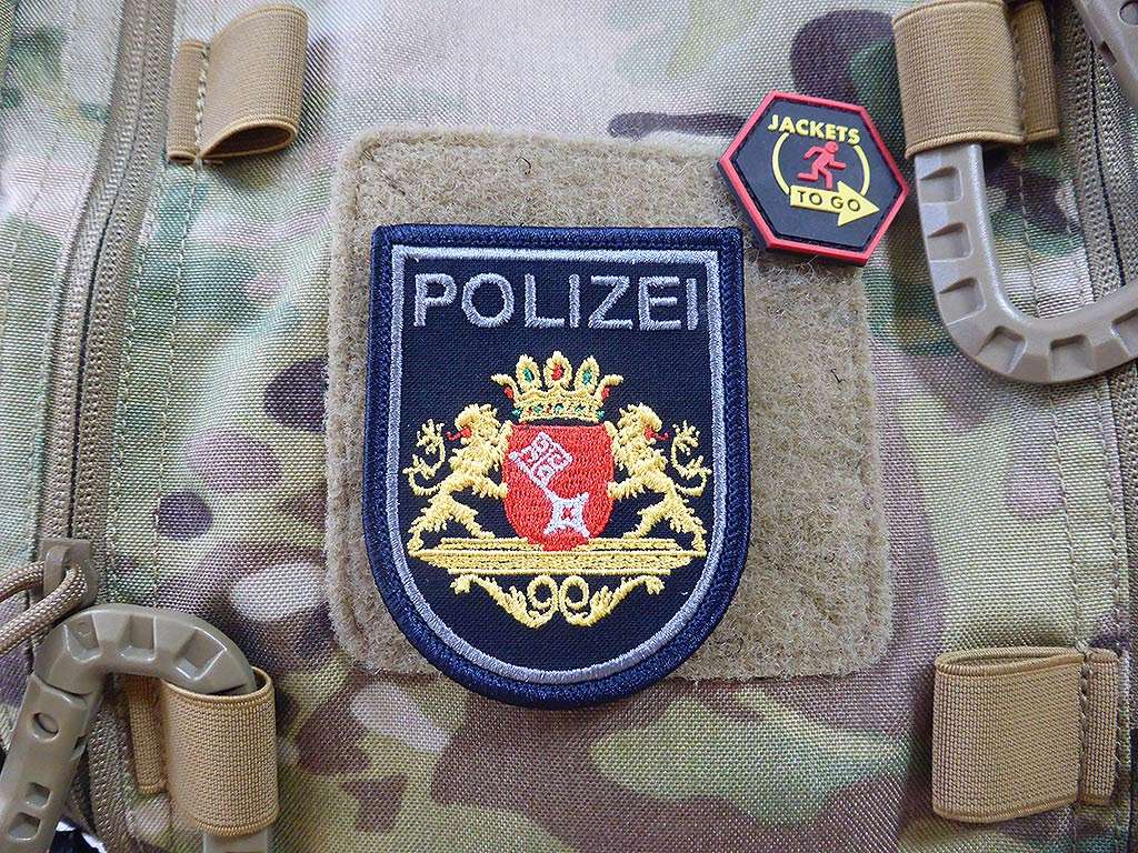 Ärmelabzeichen Polizei Bremen, dunkelblau, klein, gestickt