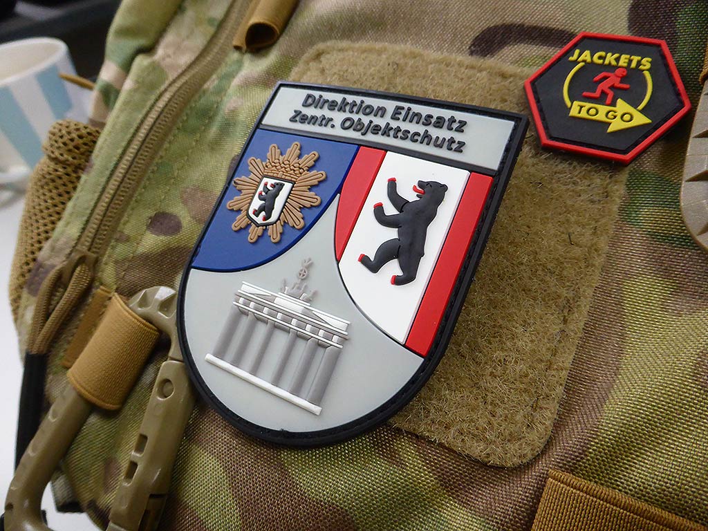 Ärmelabzeichen Direktion Einsatz Zentr. Objektschutz, fullcolor / 3D Rubber Patch