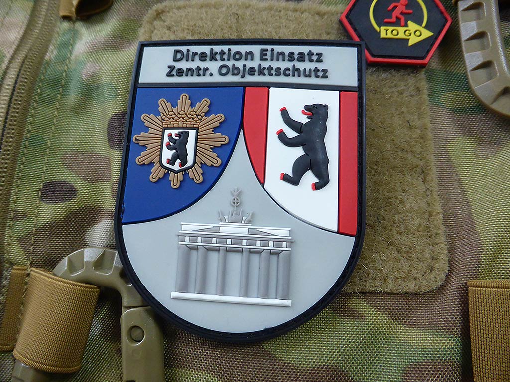 Ärmelabzeichen Direktion Einsatz Zentr. Objektschutz, fullcolor / 3D Rubber Patch