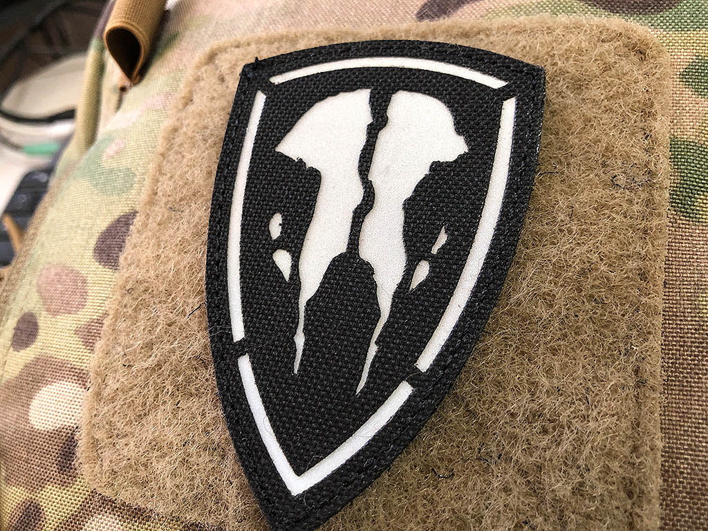 LastManBattalion, Lasercut Patch, reflets noir et blanc, Cordura Lasercut