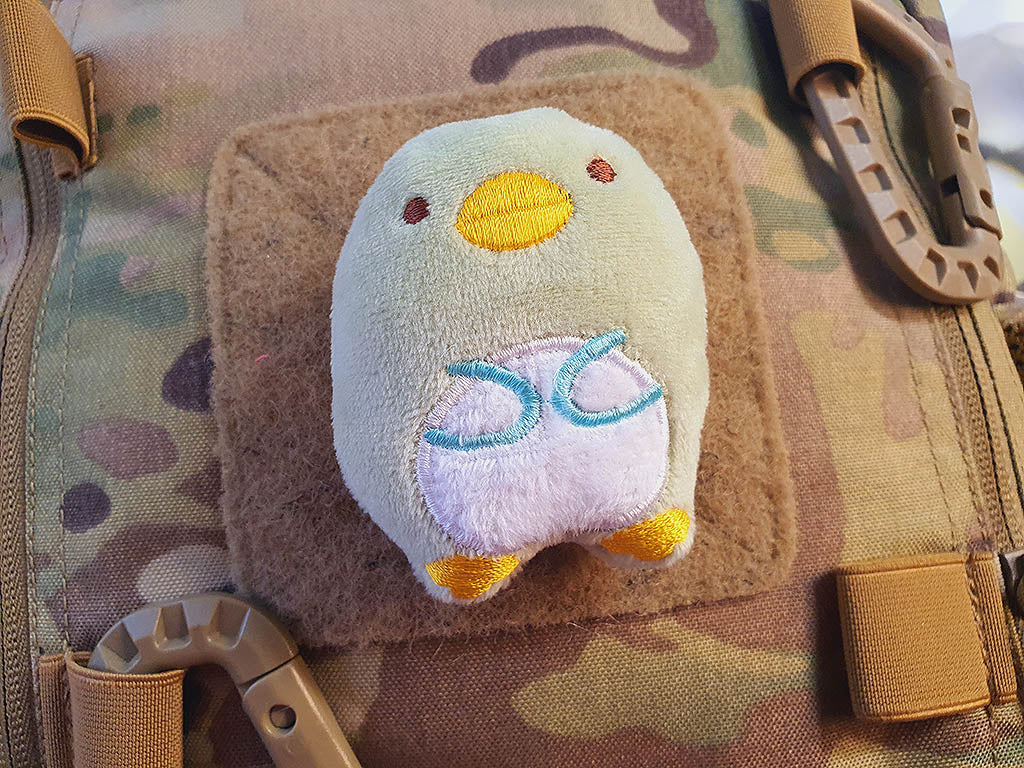 Patch peluche en tissu Birdy, avec velcro au dos