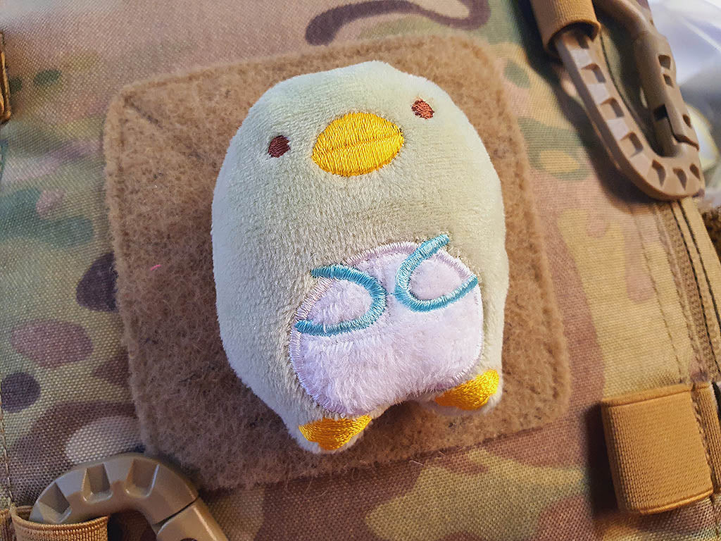 Patch peluche en tissu Birdy, avec velcro au dos