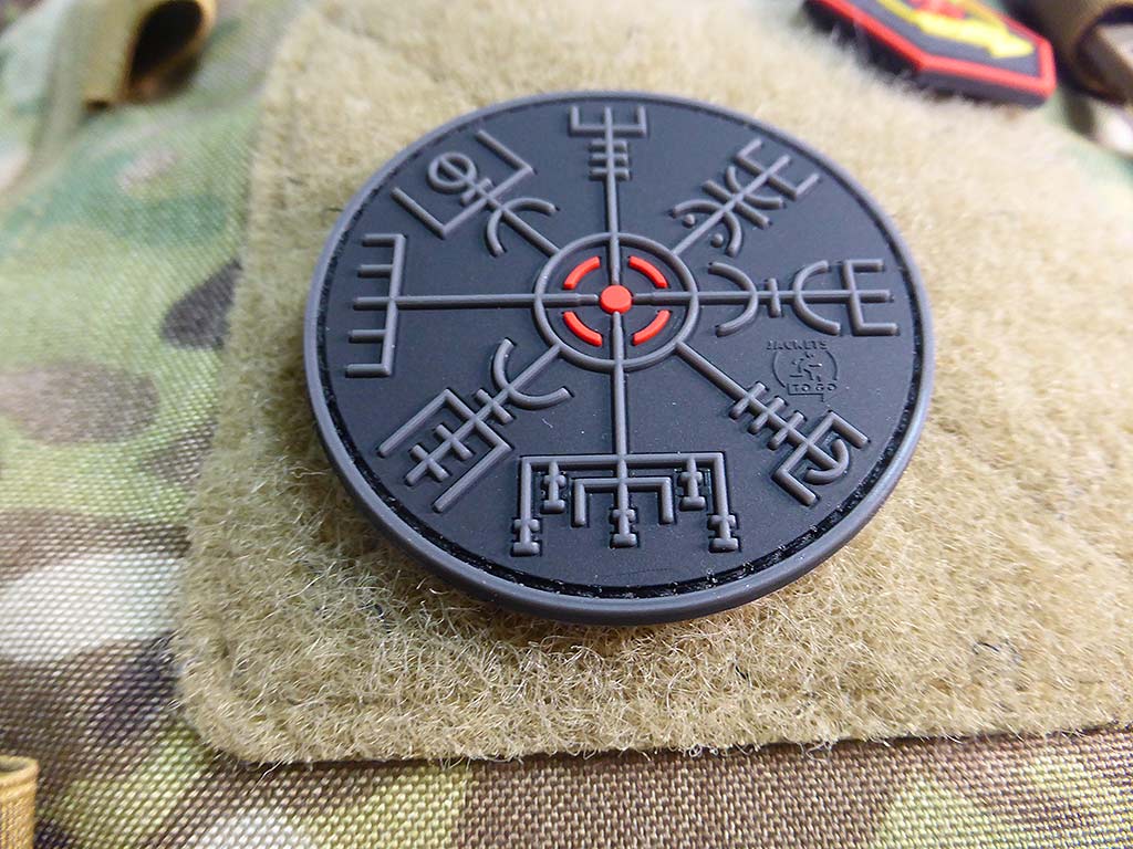 VEGVISIR VIKING COMPASS Patch, blackops / 3D Rubber Patch