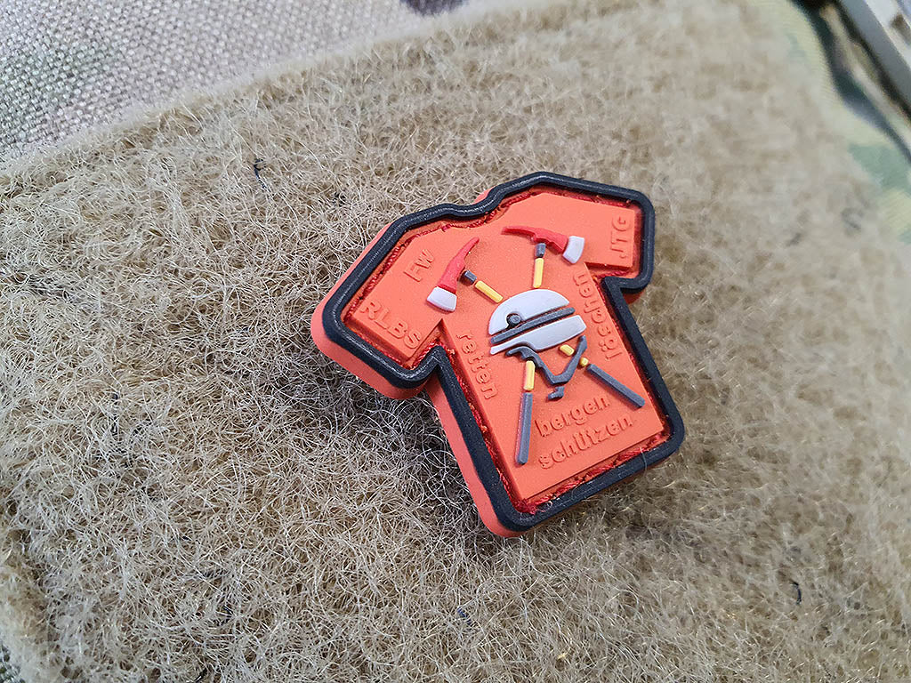 patch de chemise micro pompiers, patch en caoutchouc 3D