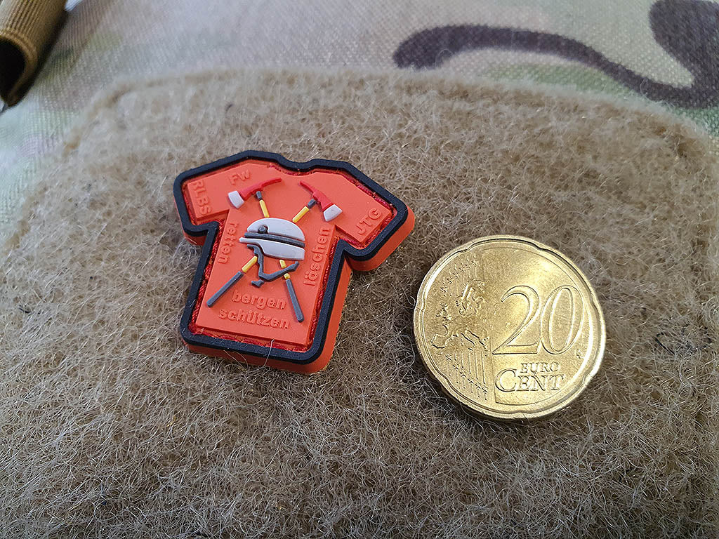 micro Feuerwehr Shirt Patch, 3D Rubber Patch