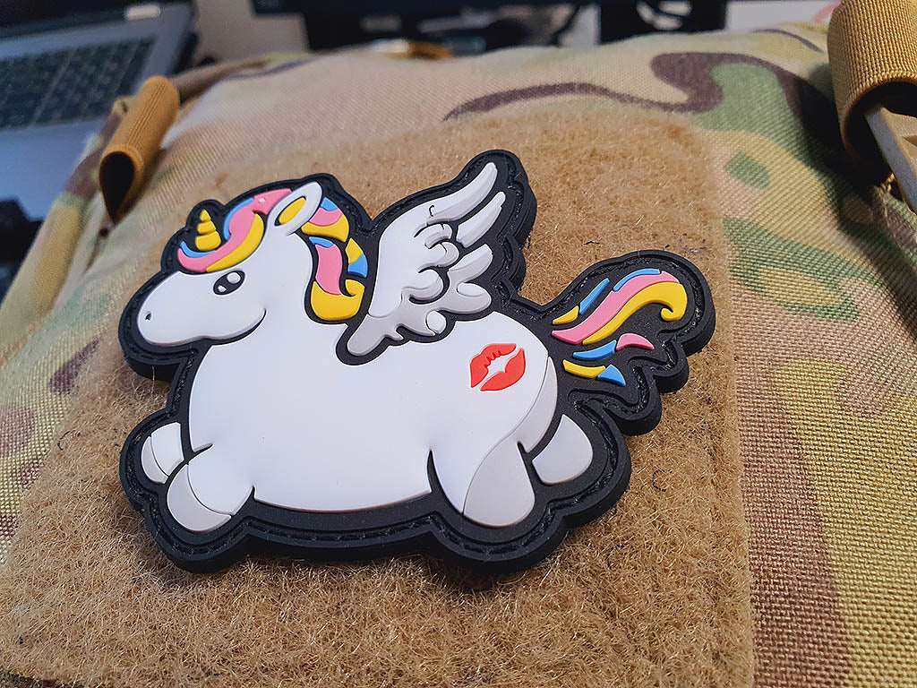 Flying Unicorn KISSMYASS  Patch, rainbow 3D Rubber Patch