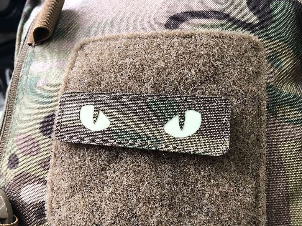 Cat Eyes Lasercut Patch, multicam, gid nachleuchtende Augen  / Cordura Lasercut