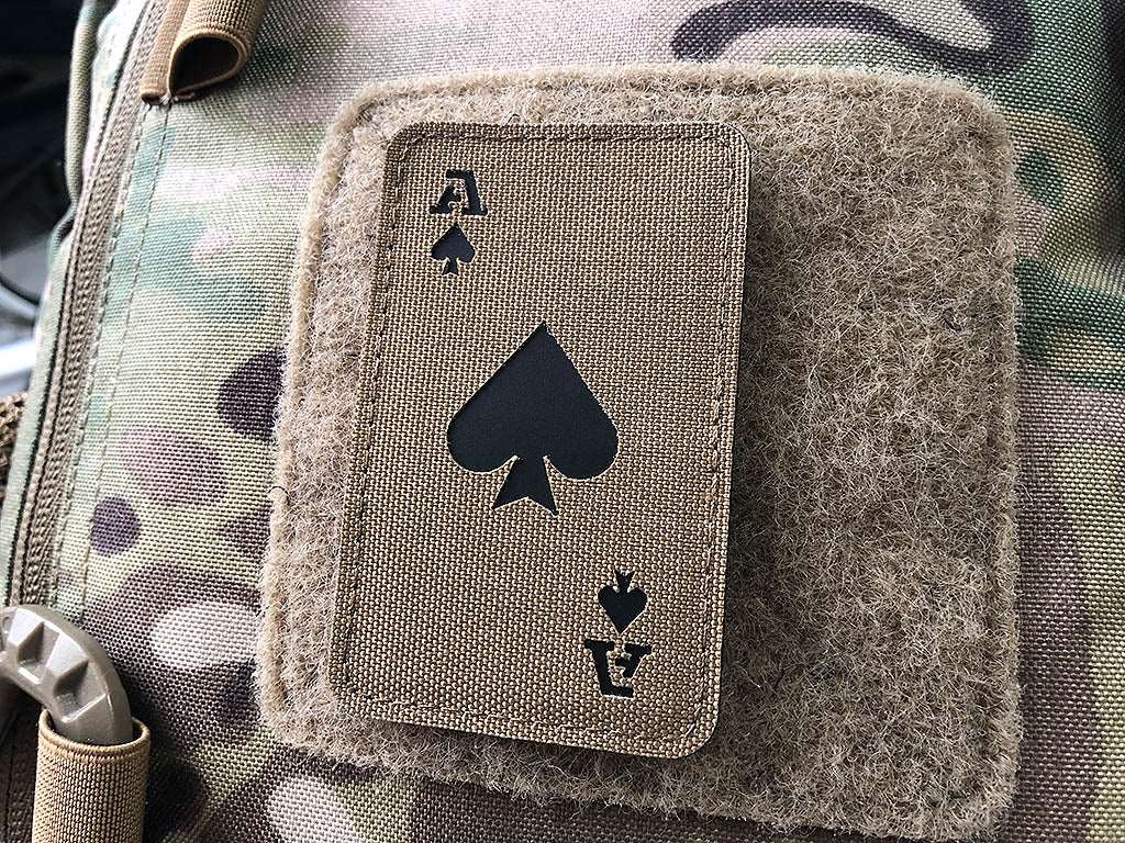 Ace of Spades Lasercut Patch, Coyote, Cordura Lasercut