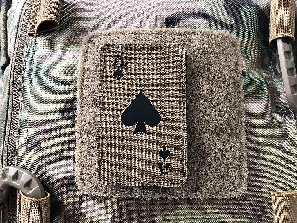 Ace of Spades Lasercut Patch, Coyote, Cordura Lasercut