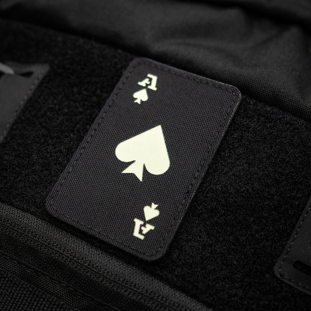 Ace of Spades Lasercut Patch, black, gid afterglow, Cordura Lasercut