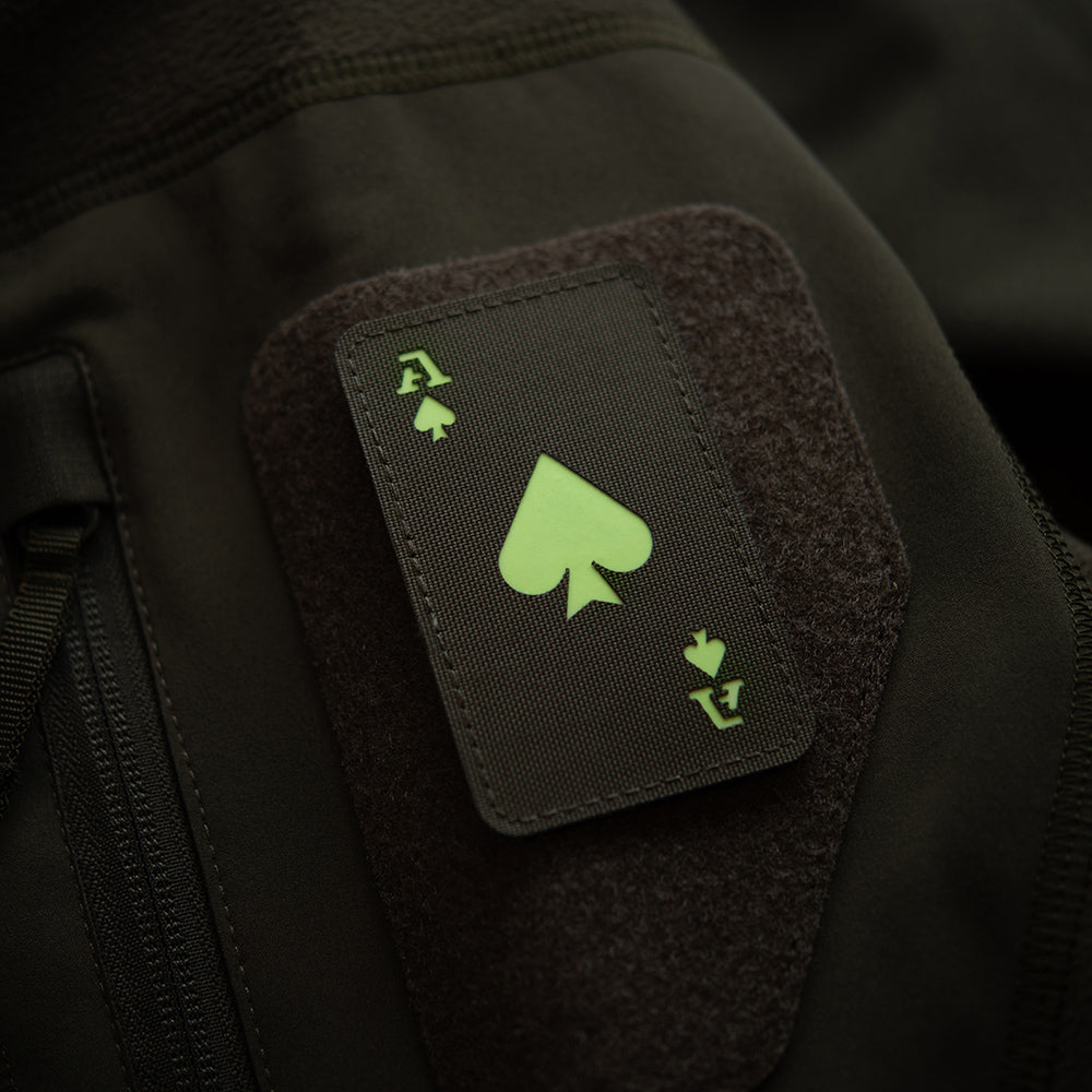 Ace of Spades Lasercut Patch, ranger-green, gid afterglow, Cordura Lasercut