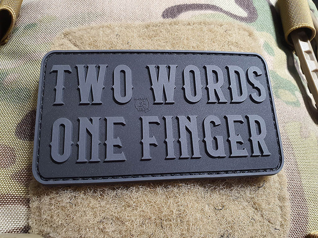 Two Words One Finger Patch, Blackops / 3D Rubber Patch