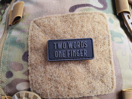 small Two Words One Finger Patch, Blackops / 3D Rubber Patch