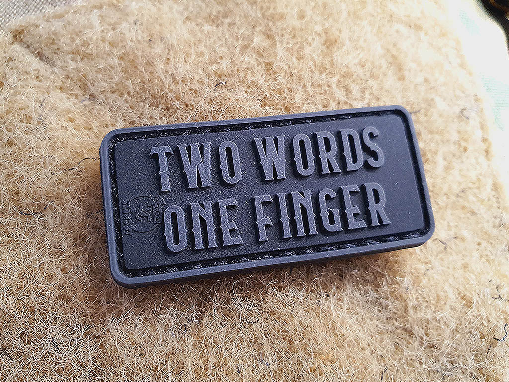 small Two Words One Finger Patch, Blackops / 3D Rubber Patch