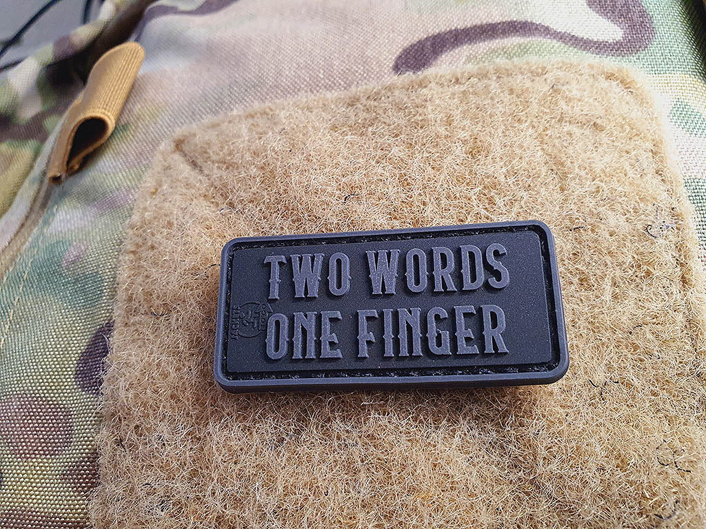 small Two Words One Finger Patch, Blackops / 3D Rubber Patch