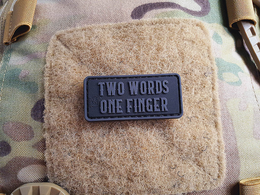 small Two Words One Finger Patch, Blackops / 3D Rubber Patch
