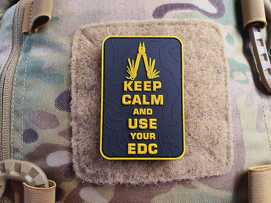 Keep Calm and use your EDC Patch, Gelb/Schwarz / 3D Rubber Patch
