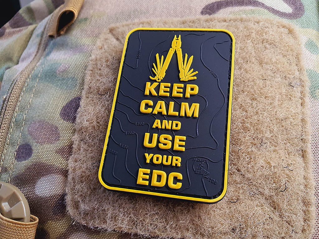 Keep Calm and use your EDC Patch, Gelb/Schwarz / 3D Rubber Patch