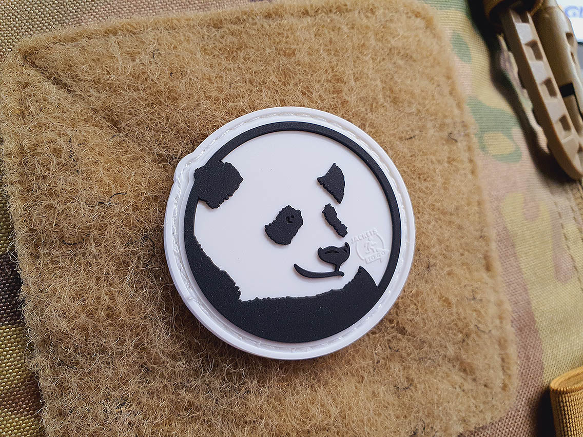 Panda Silhouette Patch, 3D Rubber Patch