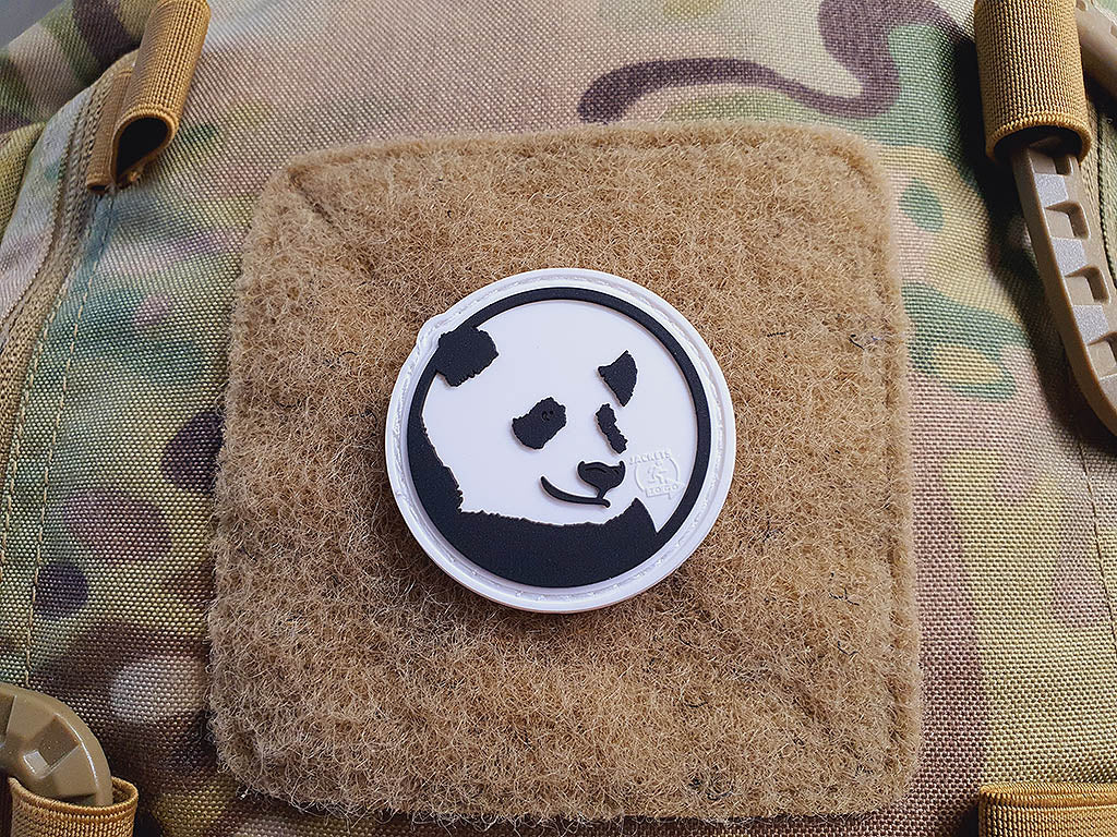 Panda Silhouette Patch, 3D Rubber Patch