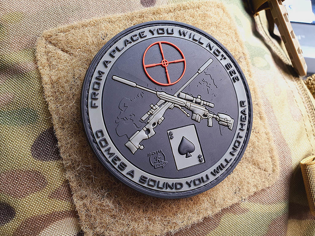 Sniper Patch, steingrau-olive / 3D Rubber Patch - Patch Snatched