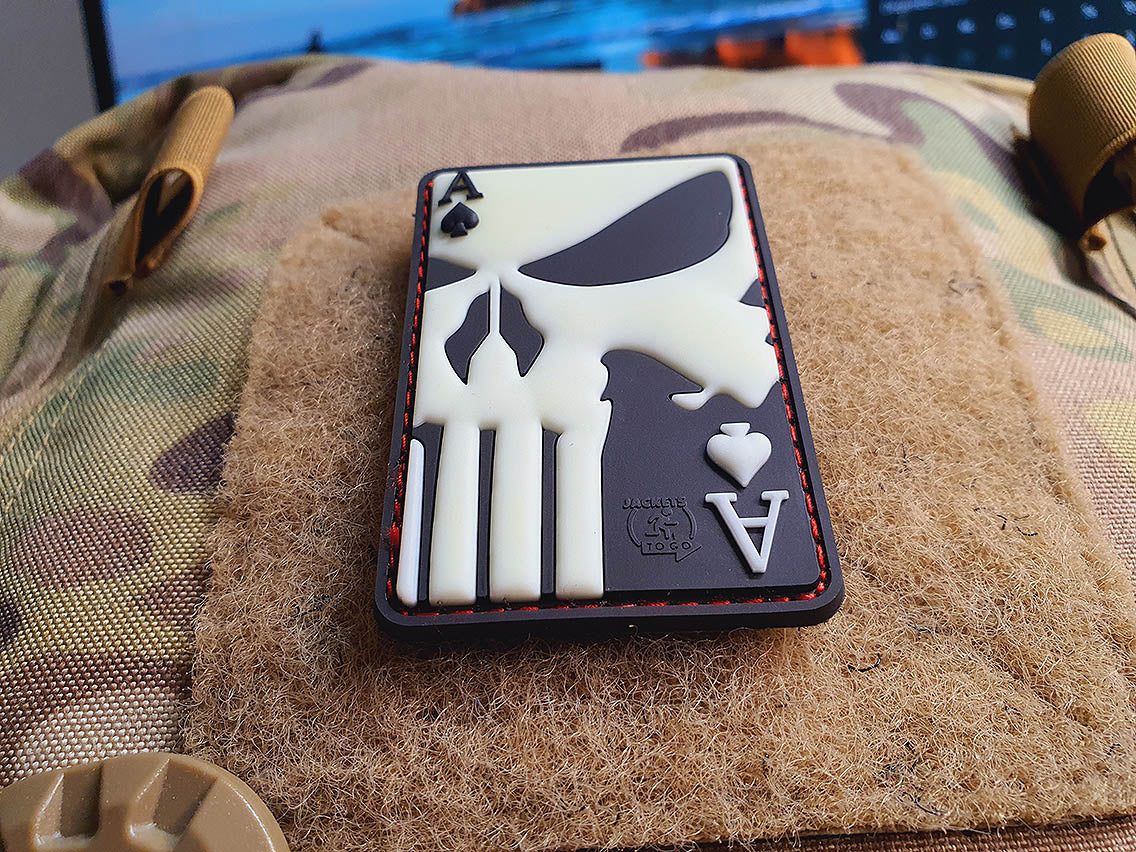 Punisher Ace Of Spades Patch, bk-gid / 3D Rubber Patch