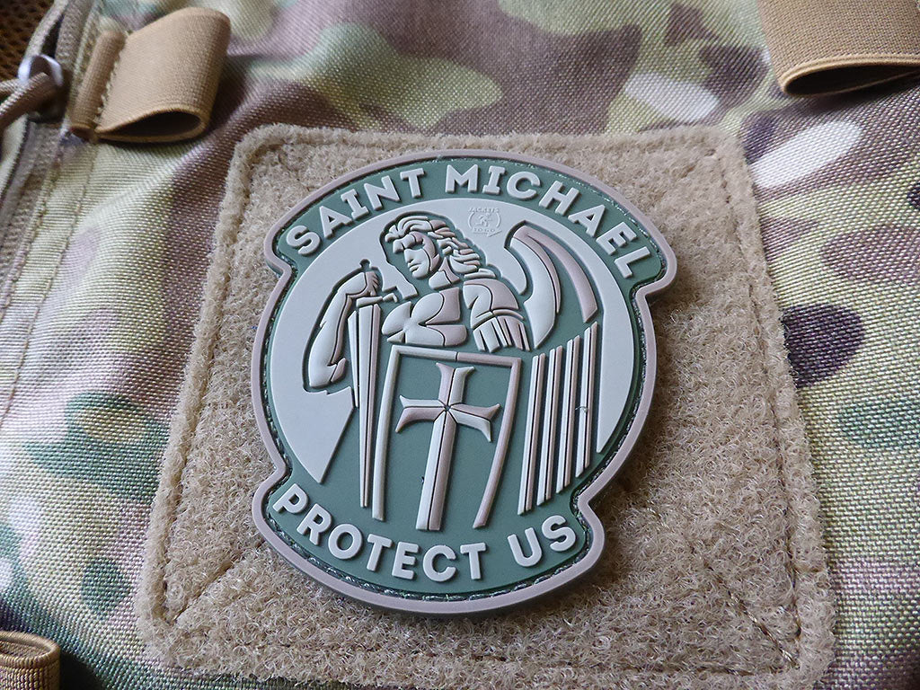 Patch SAINT MICHAEL PROTECT US, mc / Patch en caoutchouc 3D