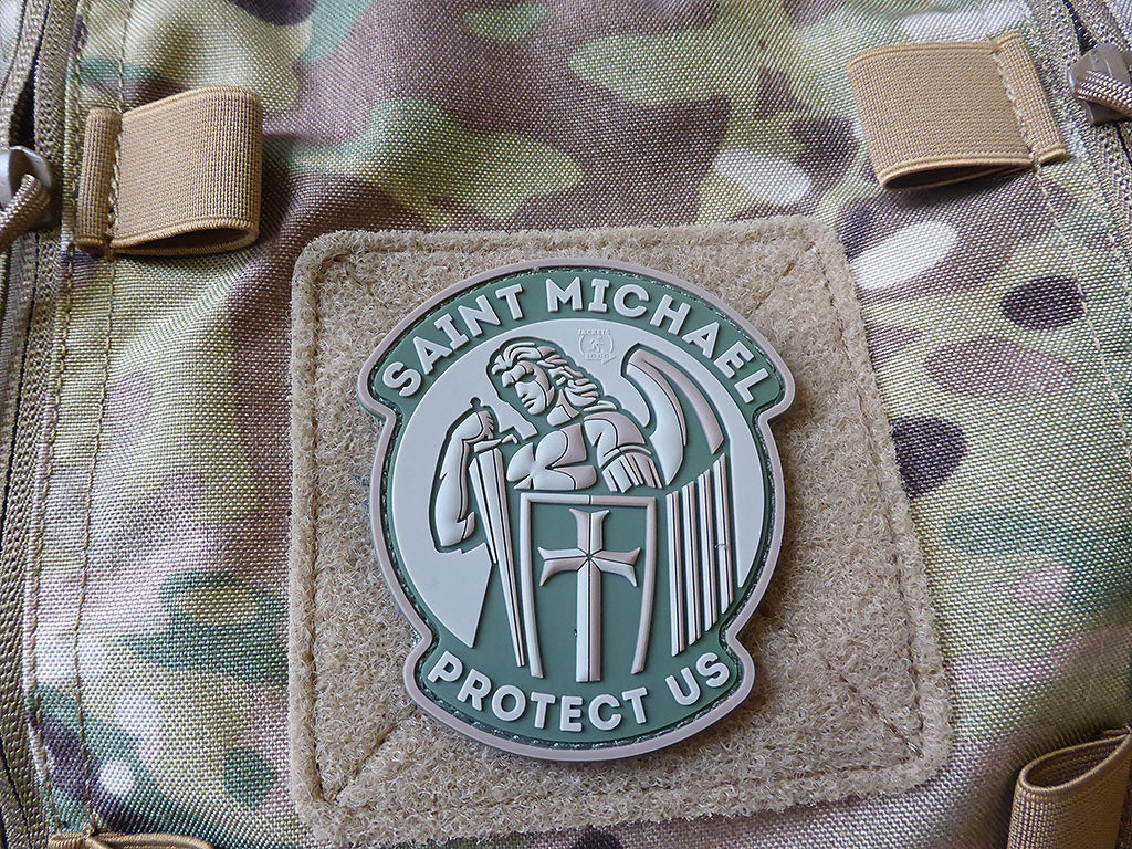 Patch SAINT MICHAEL PROTECT US, mc / Patch en caoutchouc 3D