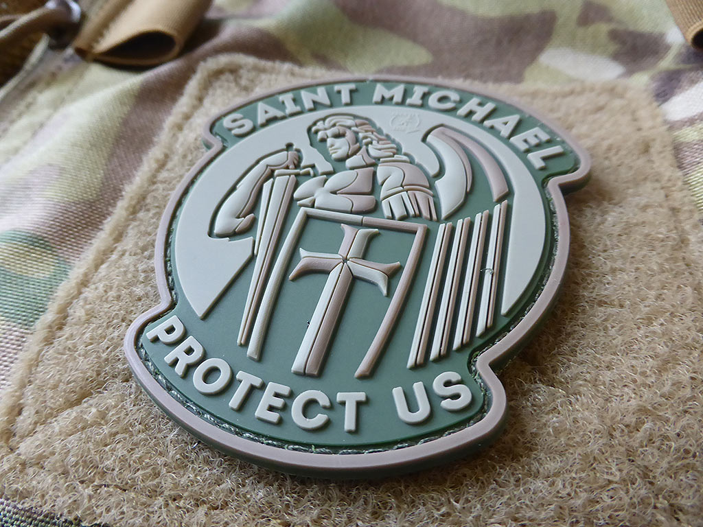 SAINT MICHAEL PROTECT US Patch, mc / 3D Rubber Patch